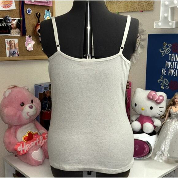 Faded Glory Lace Cami Cream Plus Size XXL Trashy Y2k Basics Trendy Soft Grunge - Picture 2 of 4